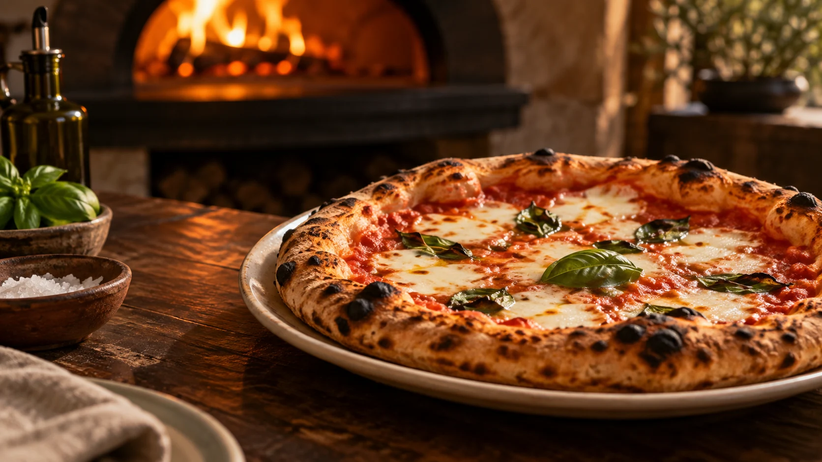 Margherita mit Basilikum – KI-generiertes Motiv für FORNO